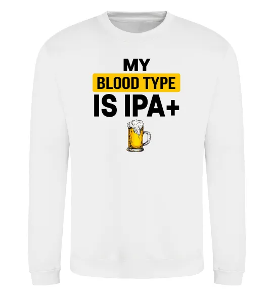 Свитшот My blood type is IPA+ Белый фото