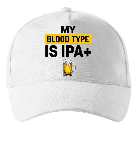 Кепка My blood type is IPA+ Белый фото