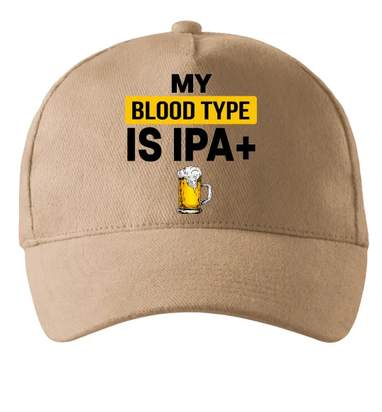 Кепка My blood type is IPA+ Песочный фото
