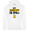 Женская толстовка (худи) My blood type is IPA+ Белый фото