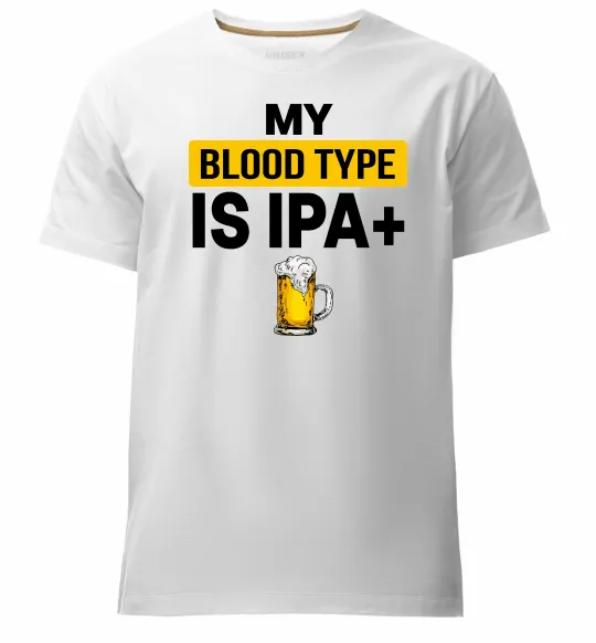 Мужская премиум футболка My blood type is IPA+ Белый фото