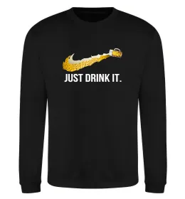 Свитшот Just drink it Черный фото