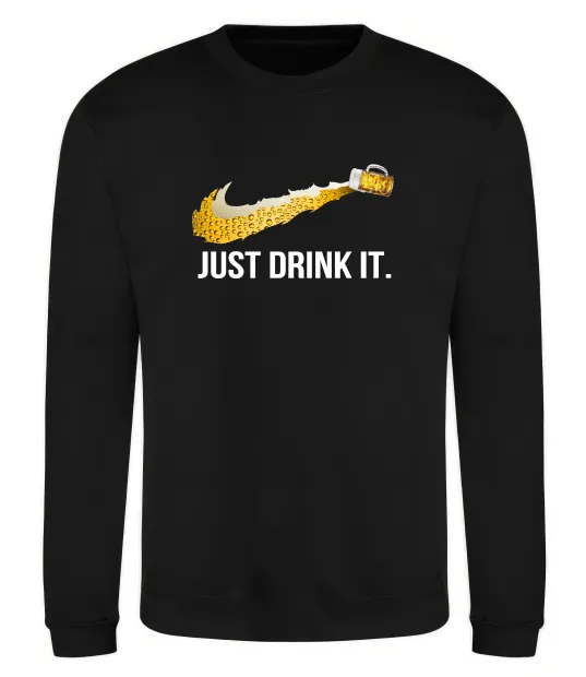 Світшот Just drink it Чорний фото