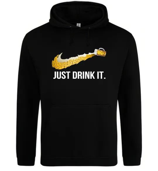 Мужская толстовка (худи) Just drink it Черный фото