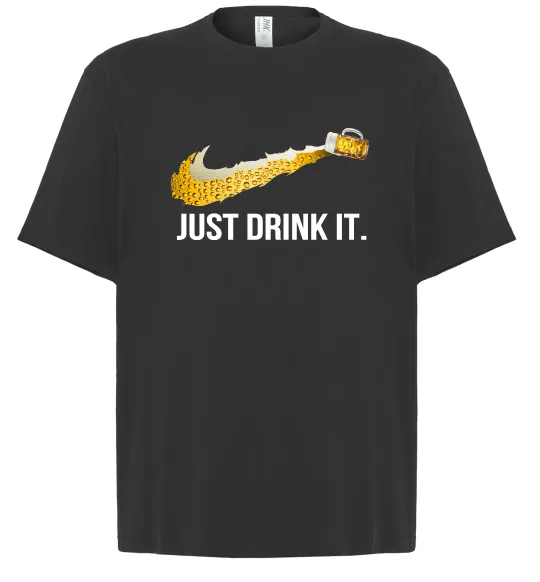 Футболка Оверсайз Just drink it Чорний фото