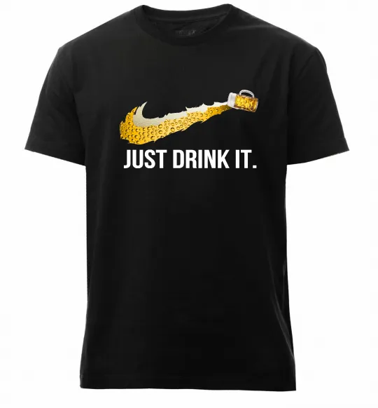 Чоловіча преміум футболка Just drink it Чорний фото