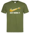Чоловіча футболка Just drink it Оливковий фото