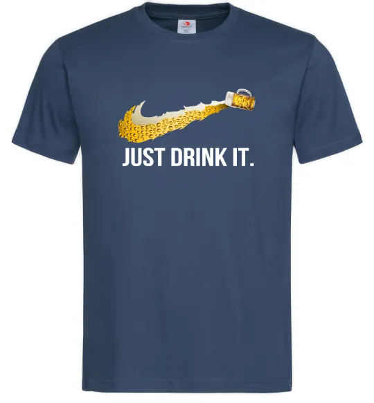 Чоловіча футболка Just drink it Темно-синій фото