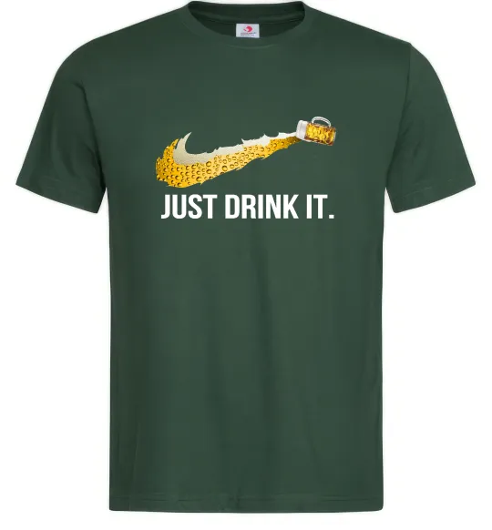 Чоловіча футболка Just drink it Темно-зелений фото