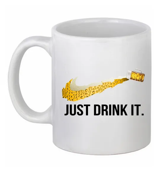 Чашка керамічна Just drink it Білий фото