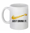 Чашка керамічна Just drink it Білий фото