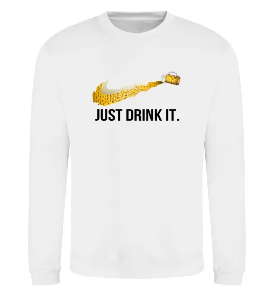 Свитшот Just drink it Белый фото