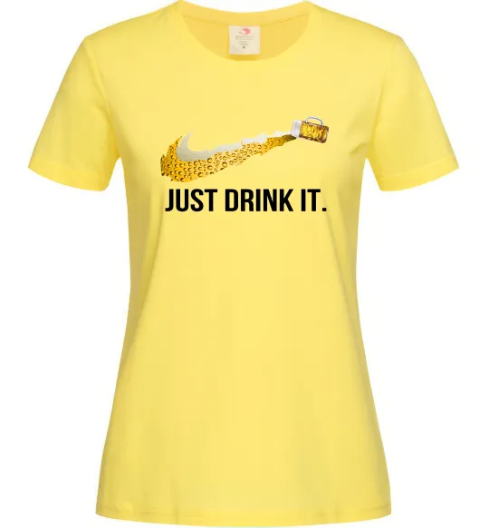Жіноча футболка Just drink it Лимонний фото