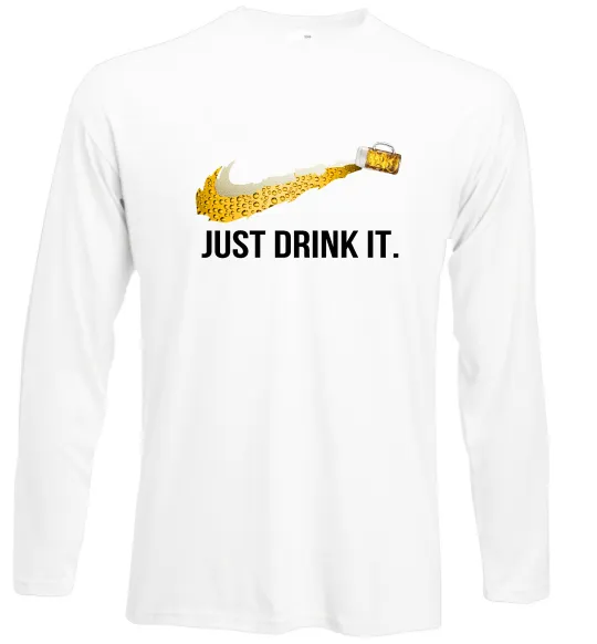 Лонгслив Just drink it Белый фото