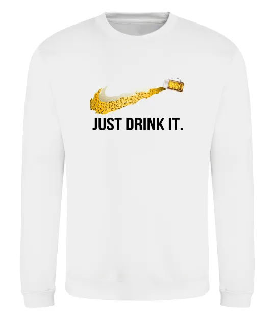 Світшот Just drink it Білий фото