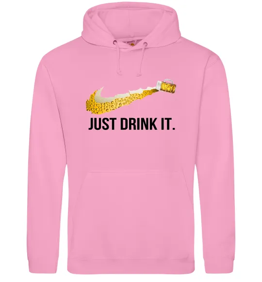 Чоловіча толстовка (худі) Just drink it Рожевий фото