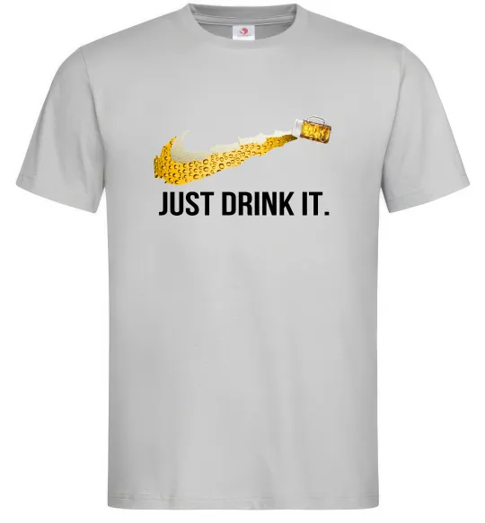 Чоловіча футболка Just drink it Сірий фото