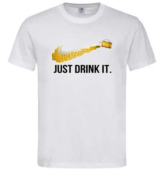 Чоловіча футболка Just drink it Білий фото