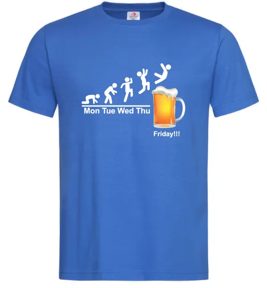 Мужская футболка Friday beer Ярко-синий фото