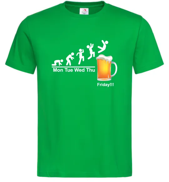 Мужская футболка Friday beer Зеленый фото