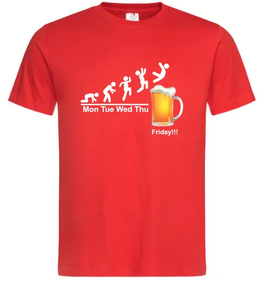 Мужская футболка Friday beer Красный фото