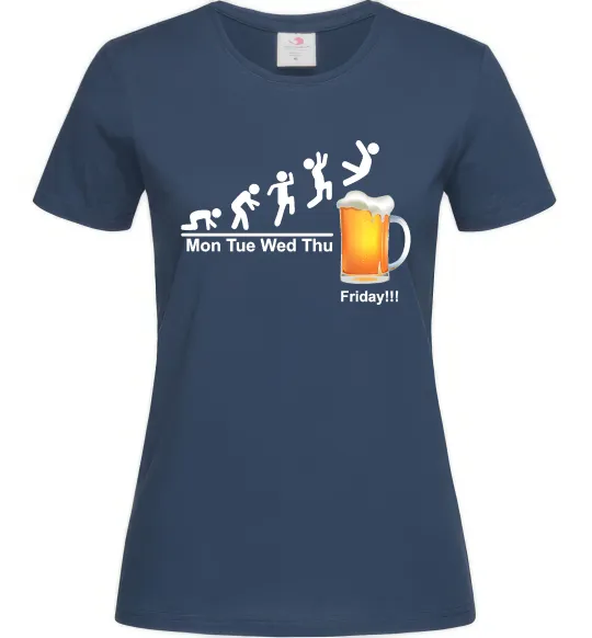 Жіноча футболка Friday beer Темно-синій фото