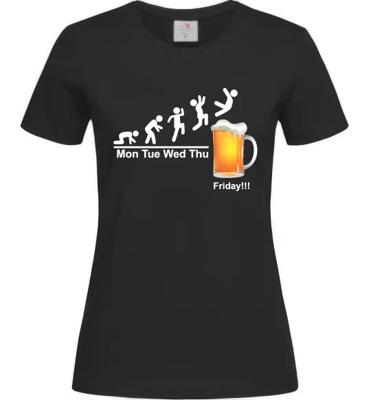 Жіноча футболка Friday beer Чорний фото
