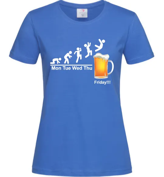 Жіноча футболка Friday beer Яскраво-синій фото