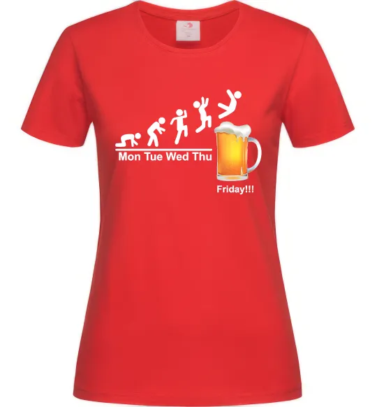 Жіноча футболка Friday beer Червоний фото