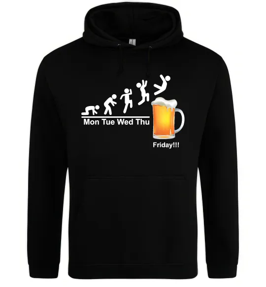 Чоловіча толстовка (худі) Friday beer Чорний фото