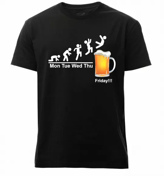 Чоловіча преміум футболка Friday beer Чорний фото