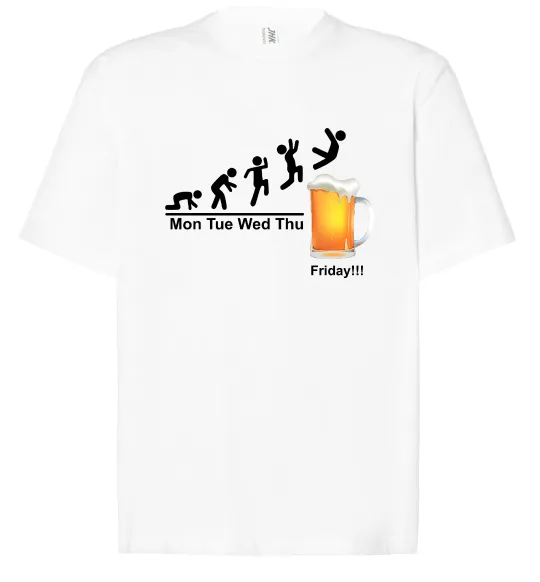 Футболка Оверсайз Friday beer Білий фото