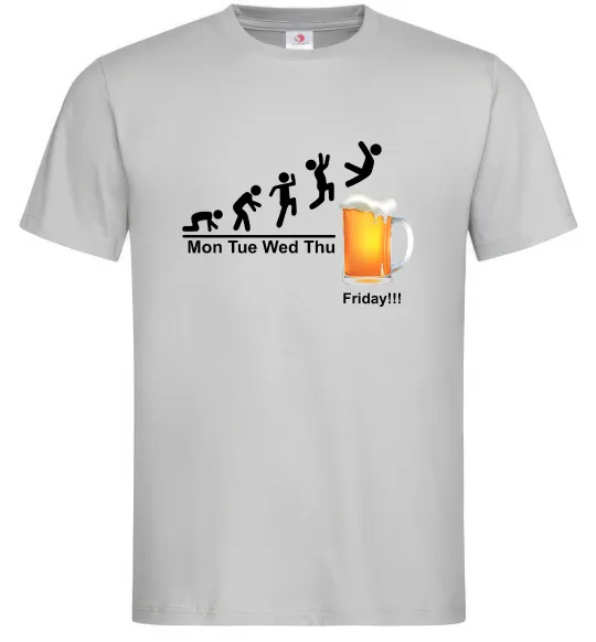 Мужская футболка Friday beer Серый фото