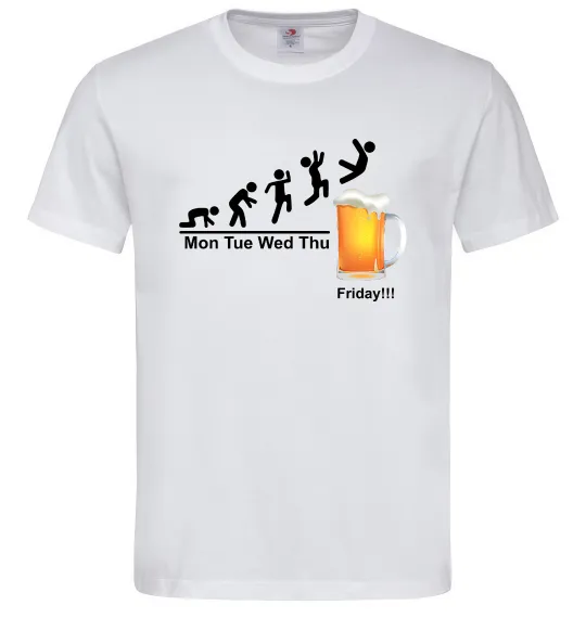 Мужская футболка Friday beer Белый фото