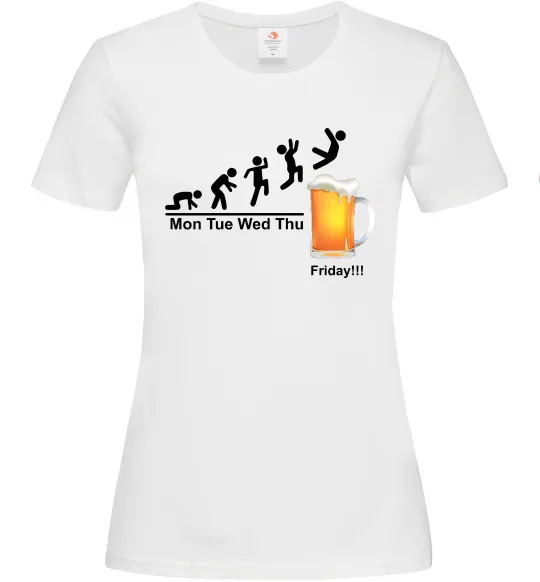 Жіноча футболка Friday beer Білий фото