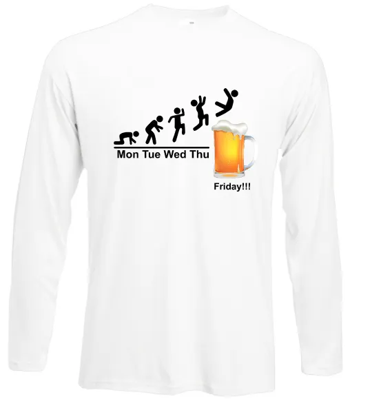 Лонгслів Friday beer Білий фото