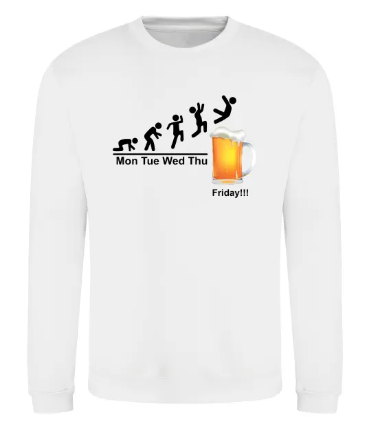 Світшот Friday beer Білий фото