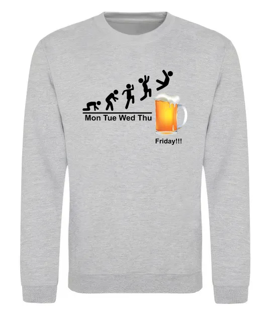 Світшот Friday beer Сірий меланж фото