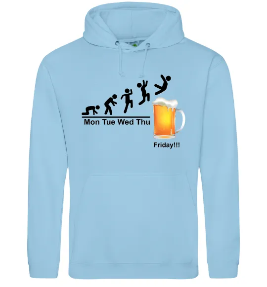 Мужская толстовка (худи) Friday beer Голубой фото