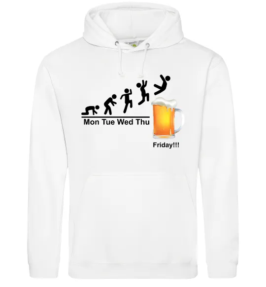 Женская толстовка (худи) Friday beer Белый фото