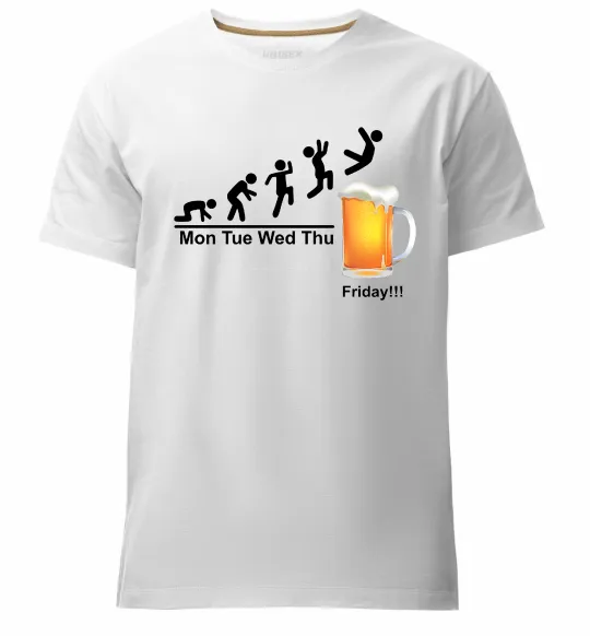 Чоловіча преміум футболка Friday beer Білий фото