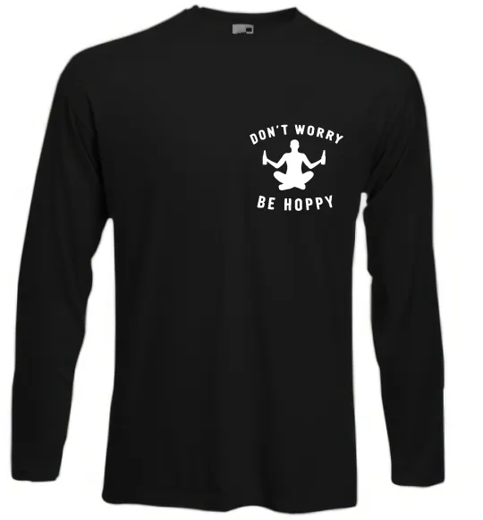 Лонгслів Don`t worry be hoppy Чорний фото