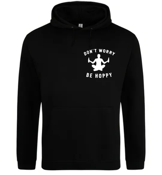Чоловіча толстовка (худі) Don`t worry be hoppy Чорний фото