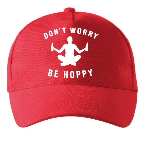 Кепка Don`t worry be hoppy Червоний фото