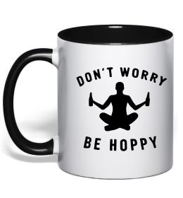 Чашка с цветной ручкой Don`t worry be hoppy