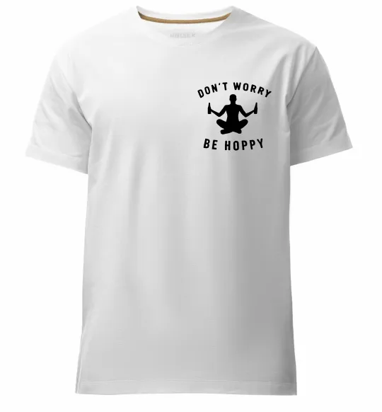 Мужская премиум футболка Don`t worry be hoppy Белый фото