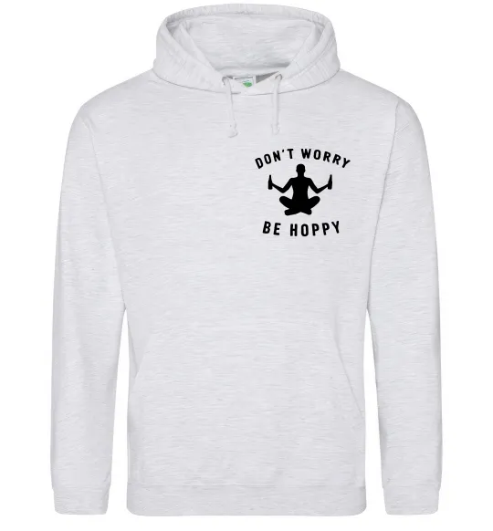 Чоловіча толстовка (худі) Don`t worry be hoppy Сірий меланж фото