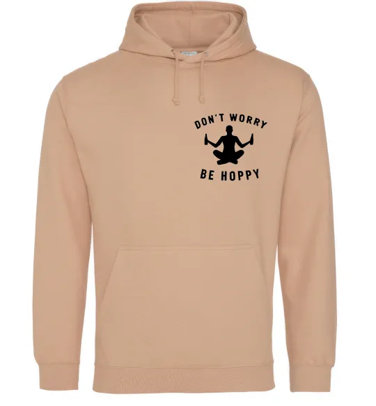 Женская толстовка (худи) Don`t worry be hoppy Песочный фото