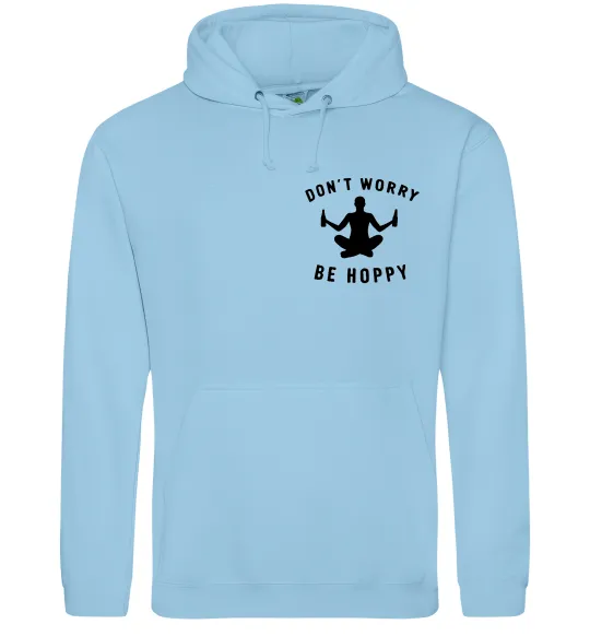 Женская толстовка (худи) Don`t worry be hoppy Голубой фото