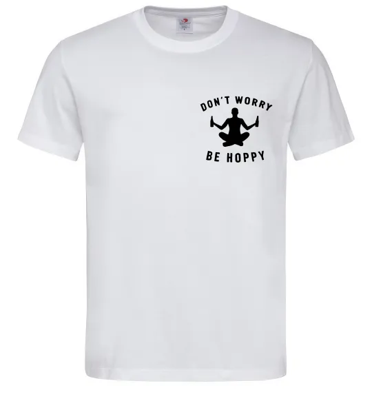 Чоловіча футболка Don`t worry be hoppy Білий фото